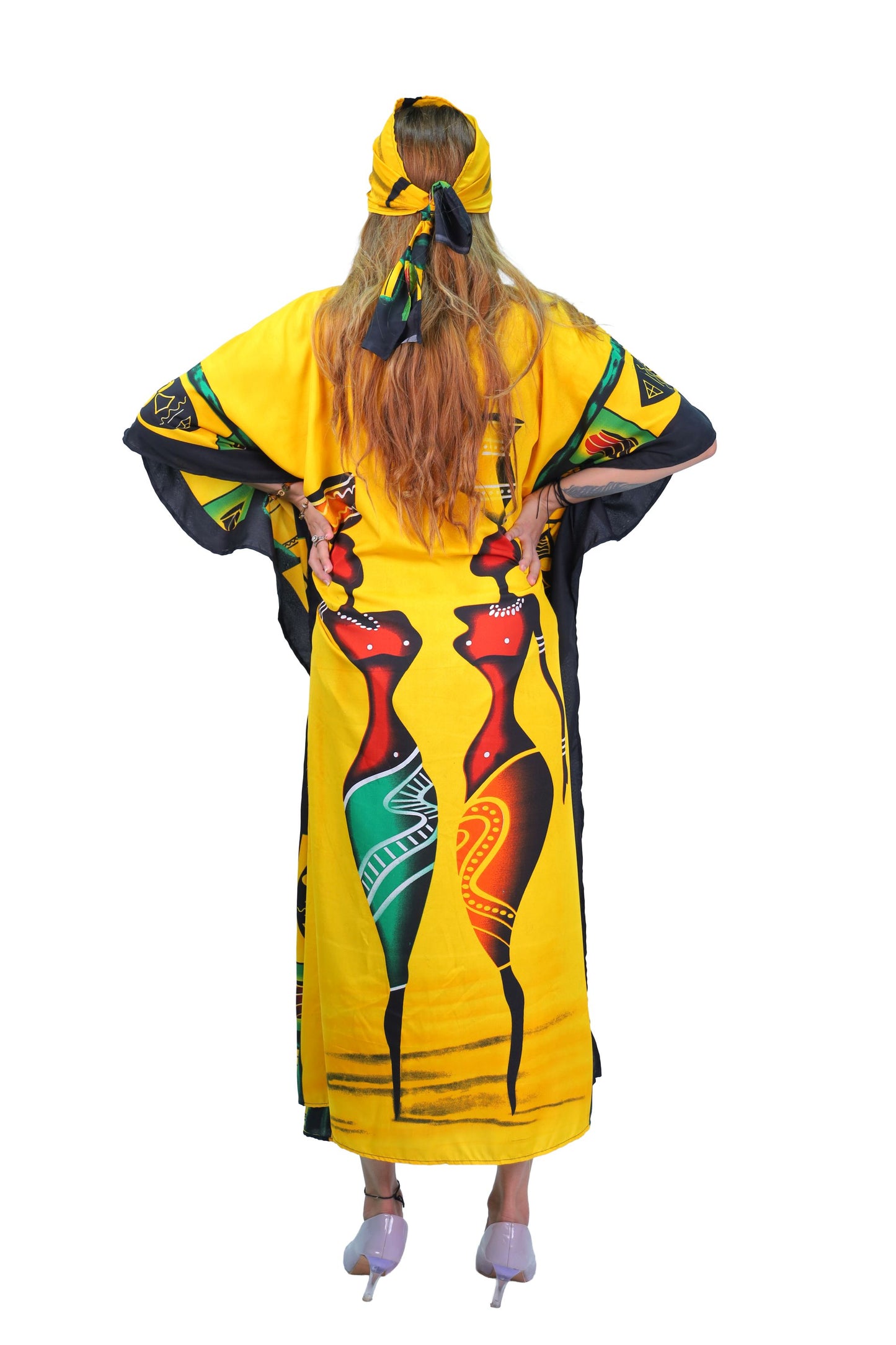 Women's Plus Size Caftan Dress - Yellow
