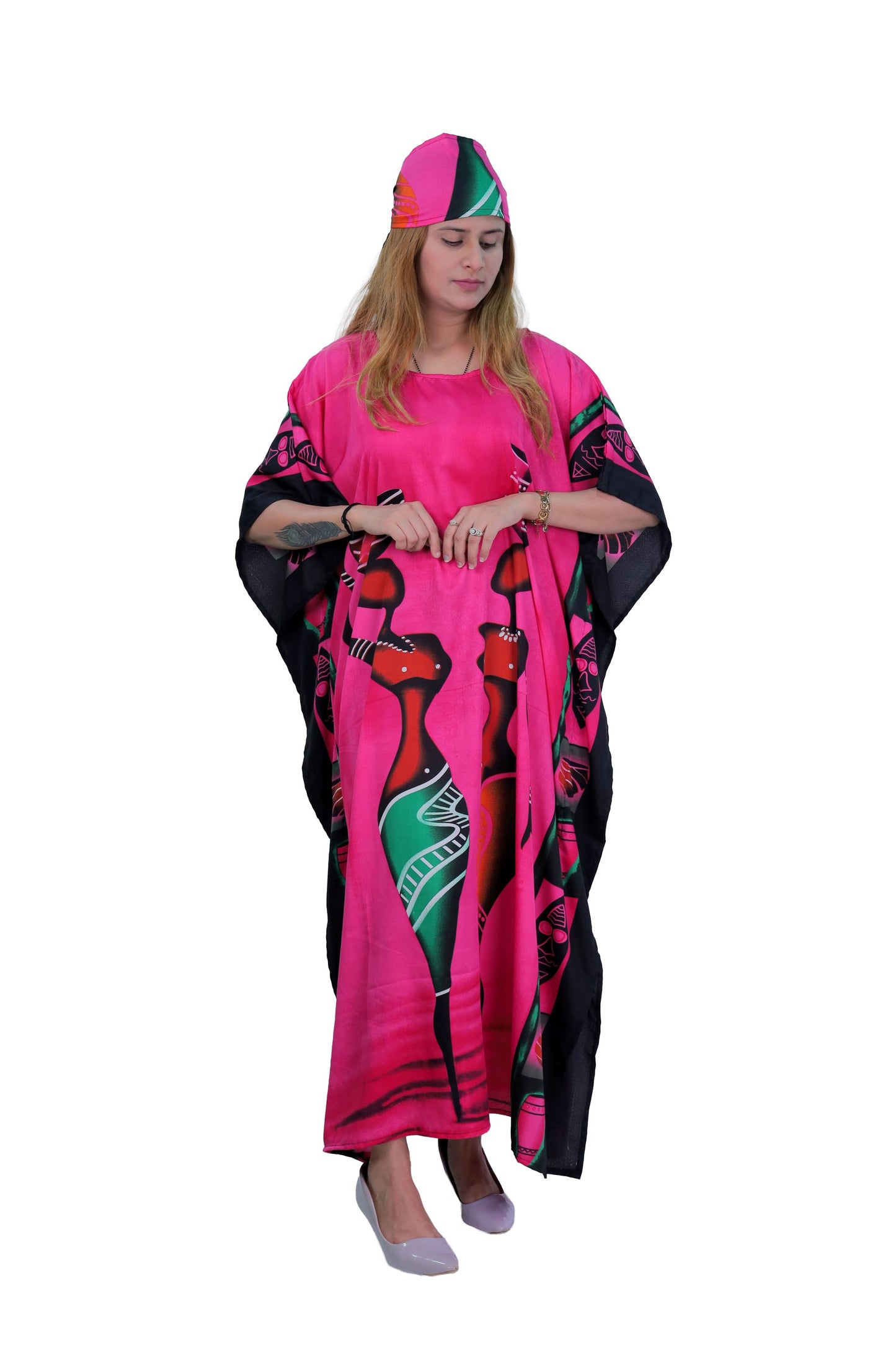 Women's Plus Size Caftan Dress - Pink